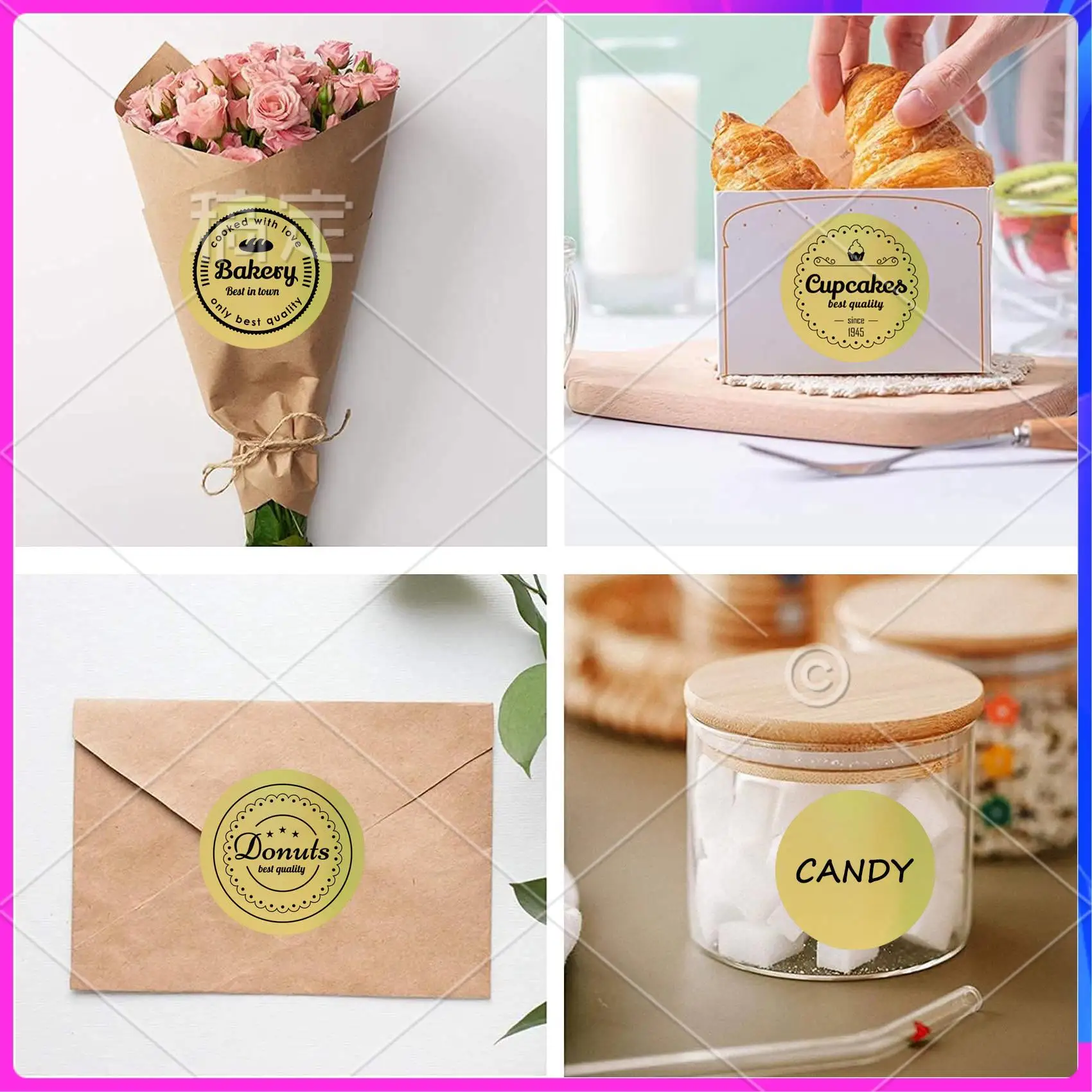 ABT-500 Pcs Gold Laser Stickers Label Printer Stickers Portable Printer Thermal Label Waterproof Stickers