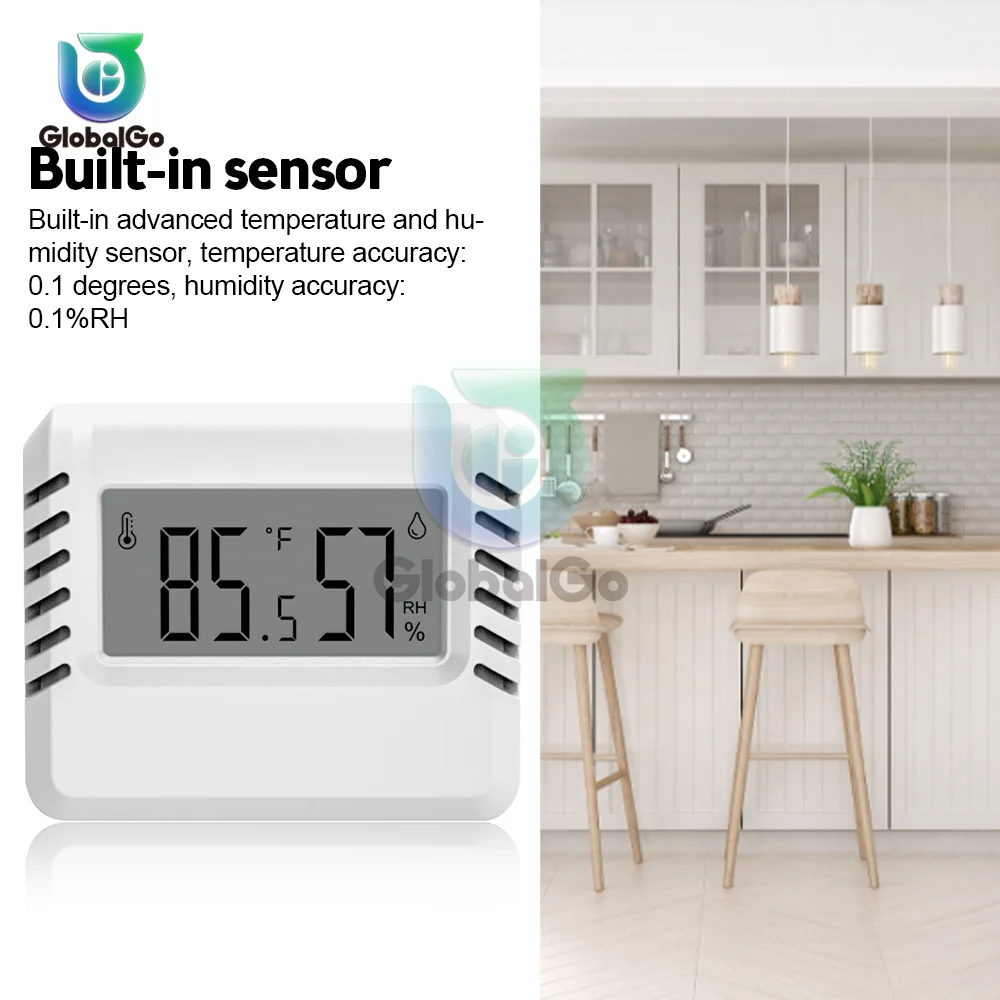 LCD Digital Thermometer Hygrometer Indoor Room Temperature Humidity Meter Sensor Gauge Weather Station With Magnetic Suction