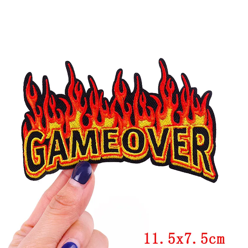 Parche táctico Game Over – Termoadhesivo bordado estilo punk horror - imagen 2