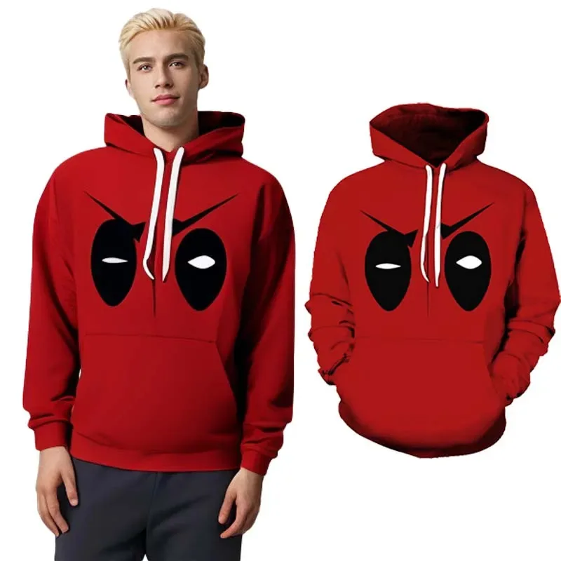 

Толстовки с Дэдпулом для мужчин и женщин, костюм супергероя для косплея, пуловер с 3D принтом для взрослых, рождественский карнавал, красный свитшот, наряды