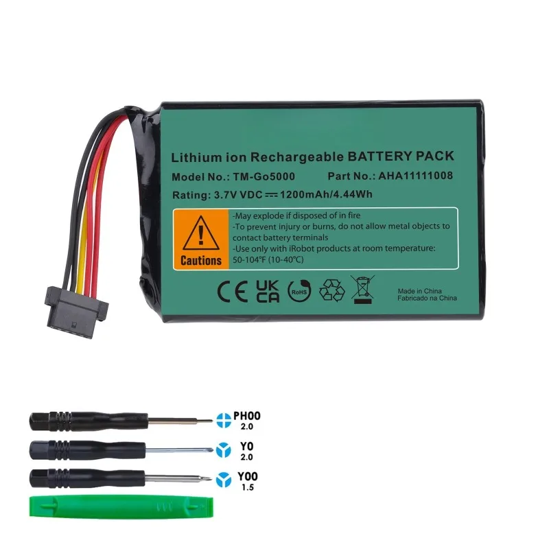 1200mAh 3.7V VFAD Battery Suitable for Tomtom's Full Range of Navigation Devices Go5000Go5100GO61004FL60 Battery Pack