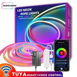 Tuya-LEDストリップライト,RGB,ネオンライト,ムード照明,フレキシブル,家庭用ルーム用,12-24V, 10m, 32.8フィート