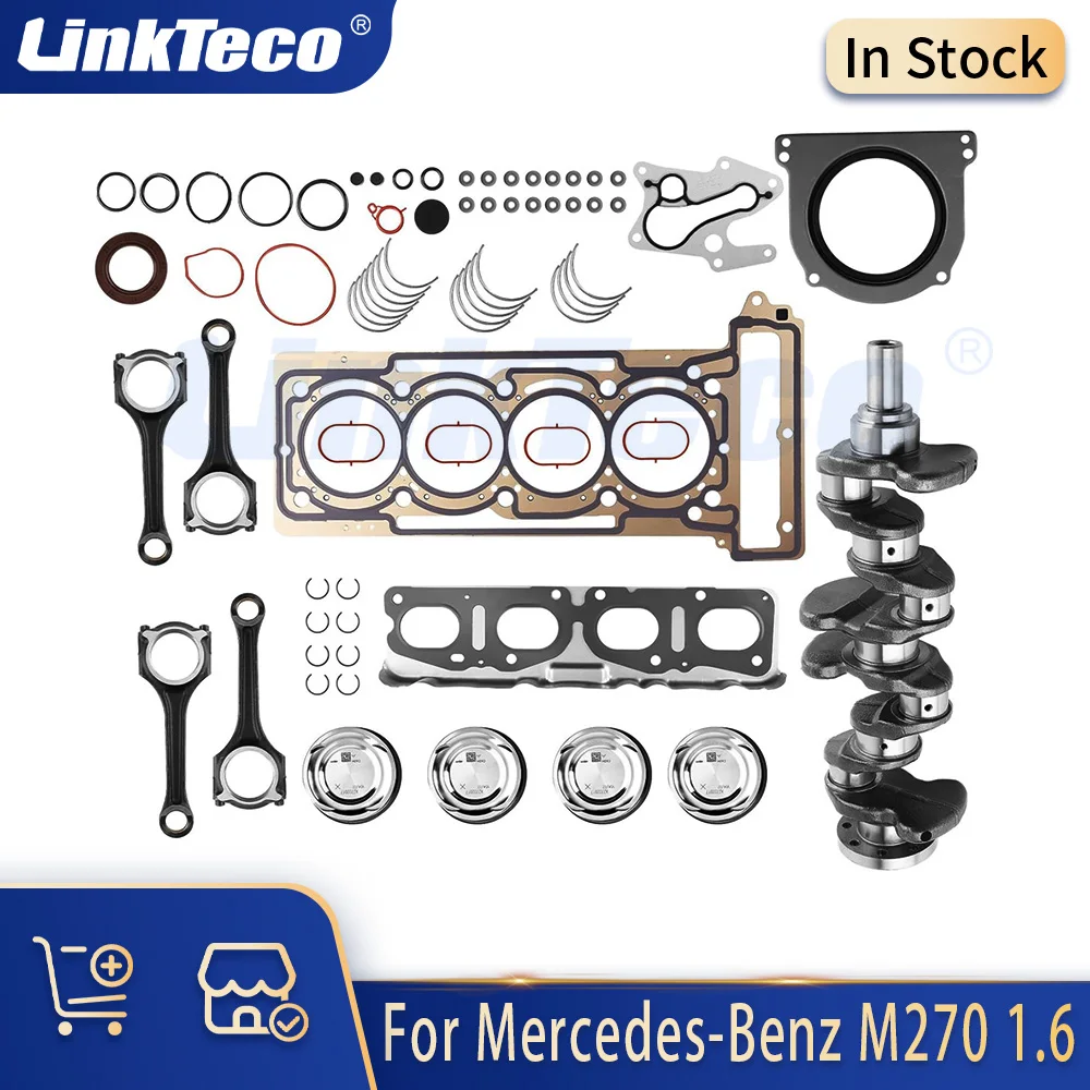 Engine Parts Overhaul Rebuild Kit Crankshaft Con Rods Piston Fit 1.6 T L4 Gas M270 For Mercedes-Benz 1.6T C200 Infinit Q50 QX30