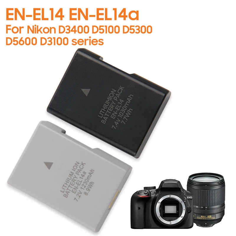 Replacement Battery EN-EL14 EN-EL14A For Nikon D5500 D5600 D3200 D3400 D3500 D5100 D5200 D3300 P7200 P7700 P7800 P7000 P7100