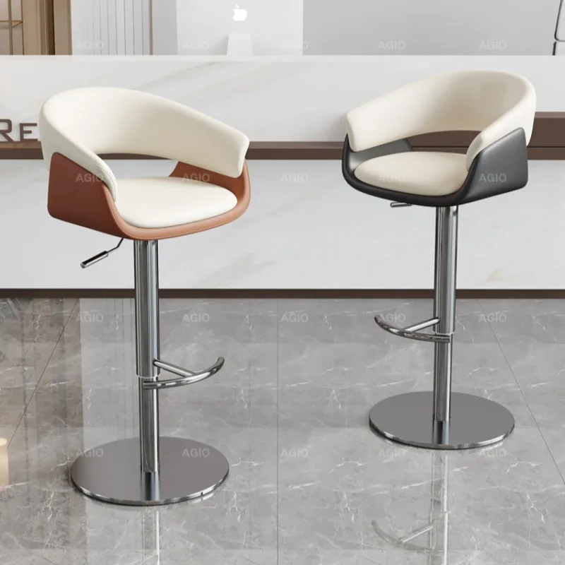 Modern Stainless Steel Bar Chairs Swivel Adjustable Height Bedrooms Fashion Bar Stools Apartment Relax Sillas De Bar Furniture