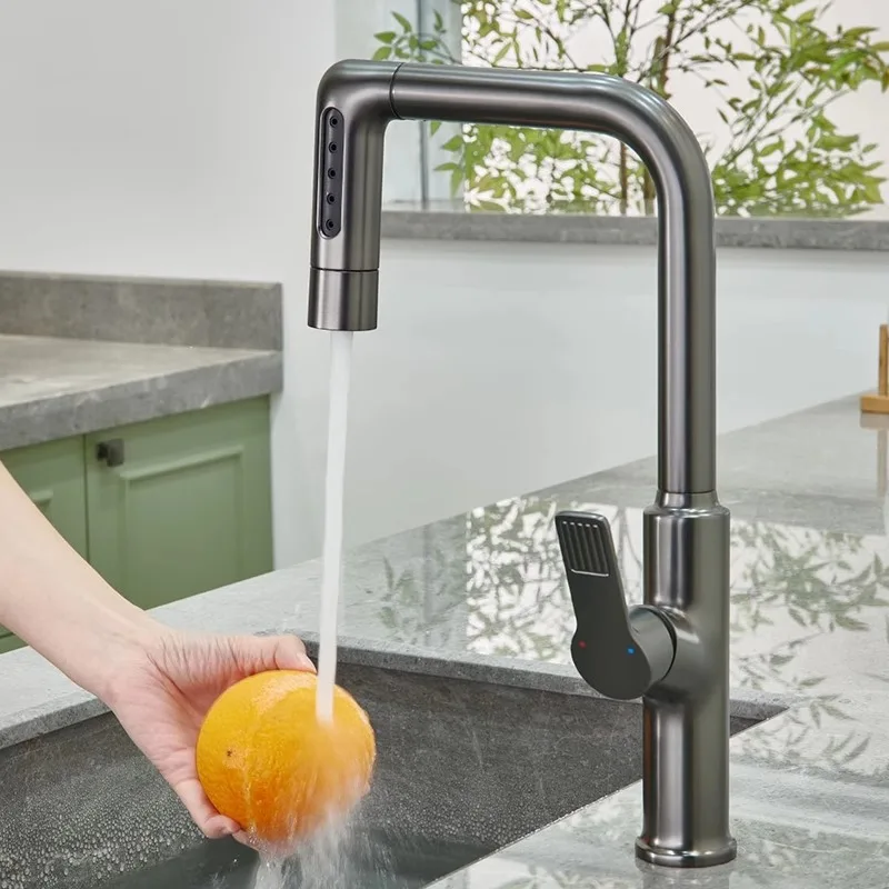 

German Kitchen Faucet Pull-out Vegetable Basin Hot and Cold Dishwasher Basin Sink Balcony Rotating Multifunctional Faucet