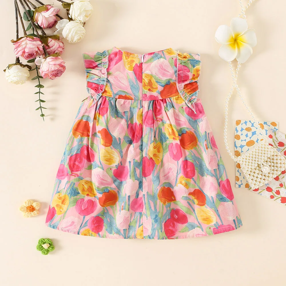 New Summer Girls\' Dress Fragmented Flower Skirt Multi Color Tank Top Skirt Children\'S Sleeveless Skirt Sweet Children\'S Wear