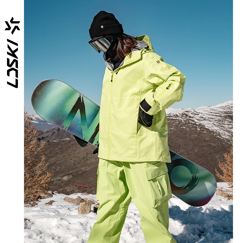 LDSKI 3L Ski Suit Softshell Women Men Waterproof Breathable Windproof Winter Warm Wear Snowboarding Outdoor Sports