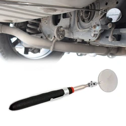 Stainless Steel Round Telescoping Mirror Round Adjustable Glass Mirror for Hard-to-reach Area Detection