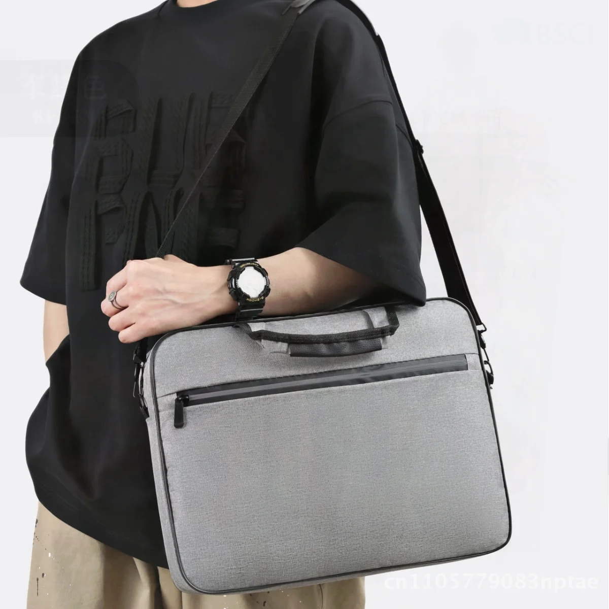 Fashionable Solid Color Cross-border Briefcase Large Capacity Oxford Cloth Business Handbag All-match Trendy Computer Bag
