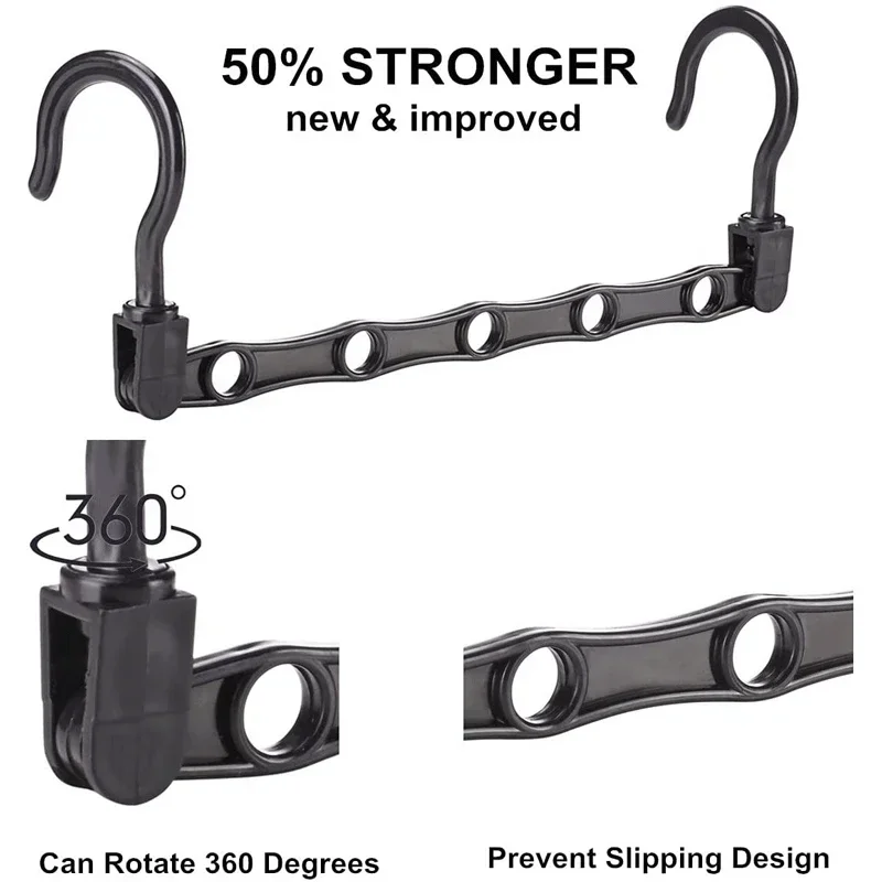 Multifunctional  Hook Hanger Space-saving 5 Holes Hanger Simple Folding Windproof Clothes Hanger Apartments Dorms Home