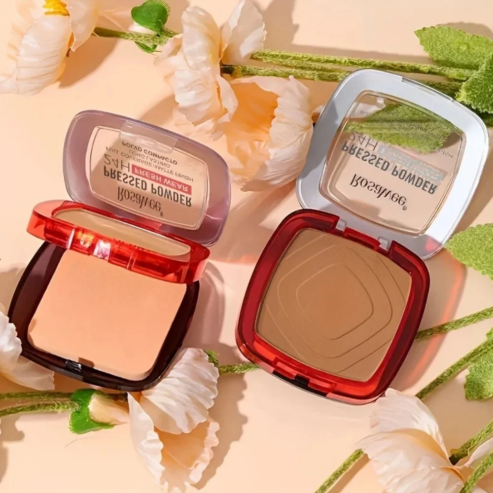 Long Lasting Matte Full Coverage Face Makeup Pressed Double-Layer Portable Matte Finish Powder Foundation Setting Powder Compact