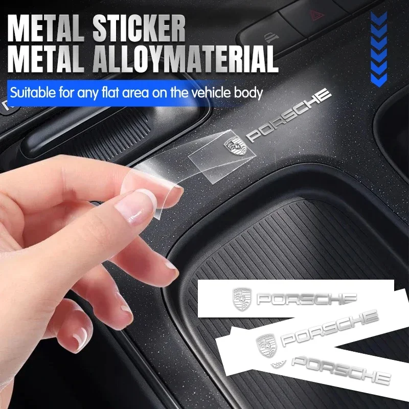 Car Metal Creative Stickers Waterproof Dirt-proof Stickers Accessories For Porsche 911 718 Taycan Panamera Cayenne Macan Cayman