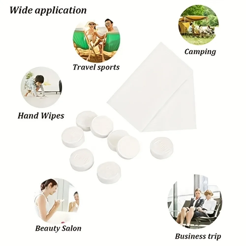 20PCS Compressed Towels Portable Travel Non-Woven Face Towel Outdoor Camping Hiking Disposable Towel Tablet Moistened Tissues image 6