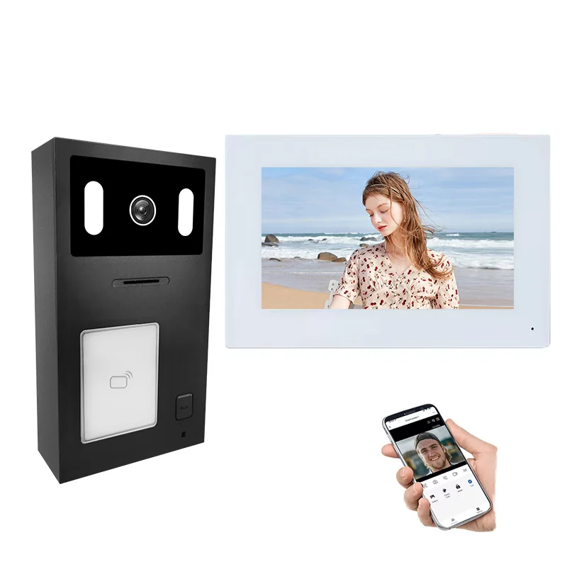 WiFi wireless smart video door phone with facial recognition IP for outdoor multi-apartment