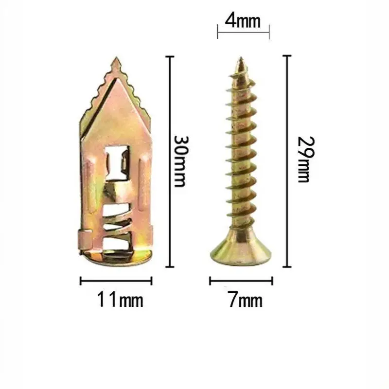 50Pcs Self-Tapping Drywall Anchor Kit Corrosion Resistant with Expansion Screws for Commercial Residential Wall Installation