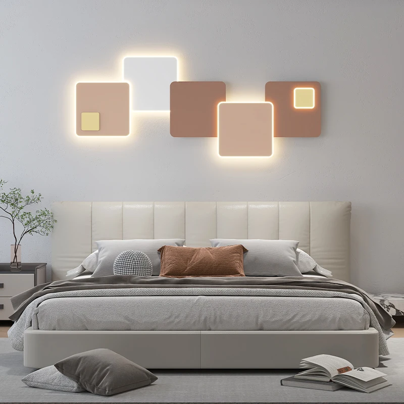 Modern Simple LED Mural Light, Living Room Background, Wall Decorative Lamp, Creative Square Splicing Design, Atmosphere Feeling