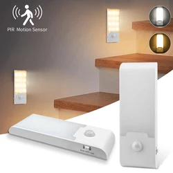 Motion Sensor LED Night Light Wireless USB Rechargeable Night Lamp Human Body Induction Wall Light Room Decor Staircase Cabinet