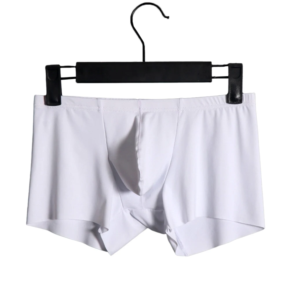 

Boxer Brief Men Underwear 1PCS All Season Lingerie Low Waist Panties Solid Color White/Red/Black/Skin Comfortable