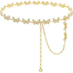 Glamorstar Chain Belt for Women Rhinestone Crystal Waist Belts for Dress Gift