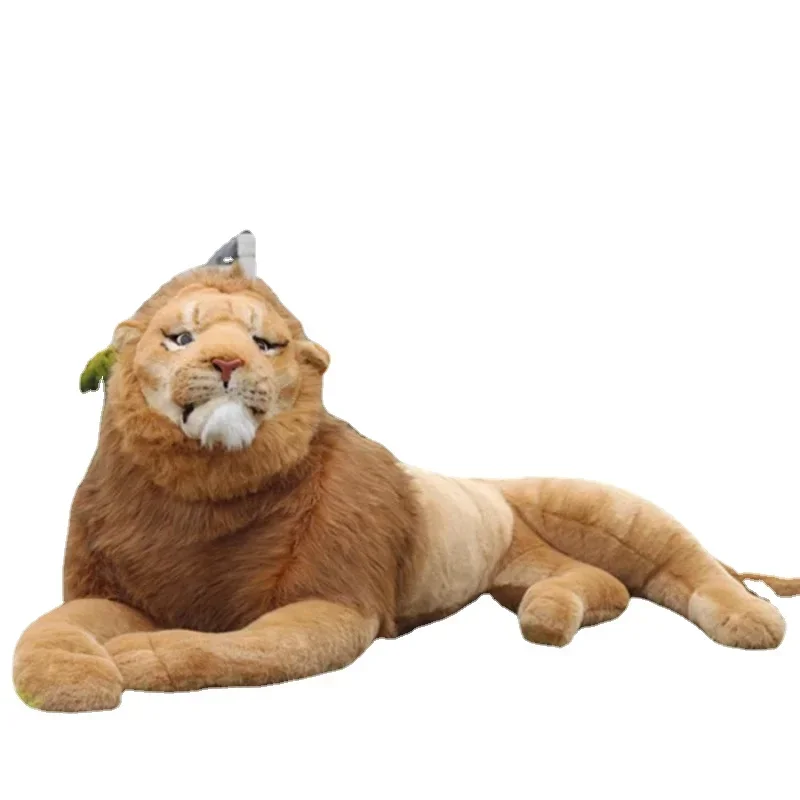 [Funny] Simulation 220cm Large Domineering Animal Amazing Realistic Lion Plush Toy Collection Photography props Home decoration