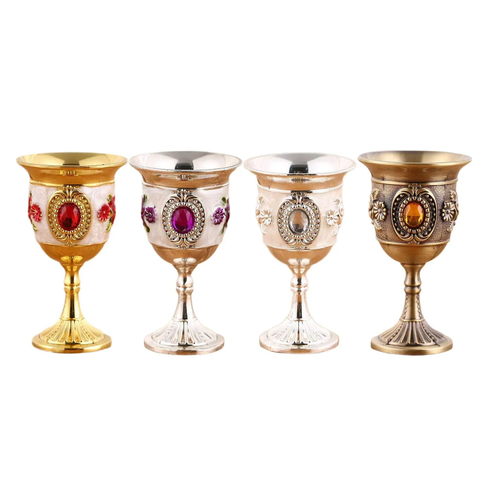 Wine Glasses Goblets Cup Drinkware Champagne Flutes Gemstone Deocrative for Party Housewarming Cocktail Celebrations Blessings