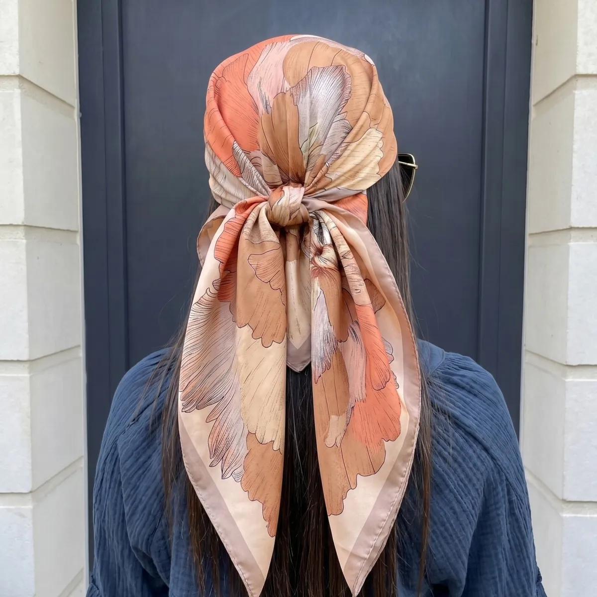 Pashmina Wrap Large - Women Silk Square Scarf Lady Bandana