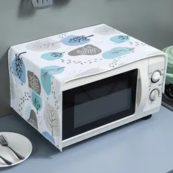 Microwave Dust-proof Cover with Pocket Oven Cover PEVA Printed Hanging Bag Dust-proof Cover Microwave Protective Cover