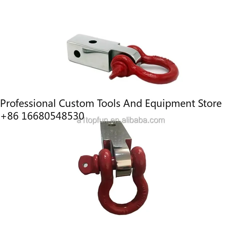 

U2sBreak Strength Shackle Hitch Receiver with 5/8" Hitch Pin 3/4 D Ring Shackle Towing Accessories for Truck Trailer