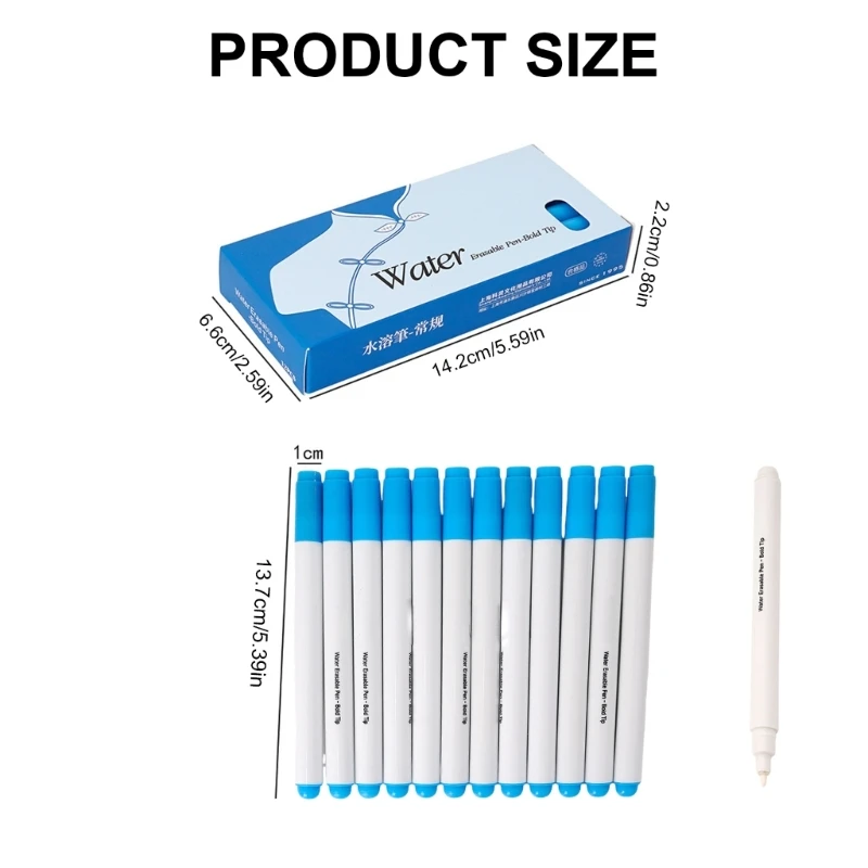 12 pc's in water oplosbare pen Wisbare markeringspenstof Markers Pens voor het markeren KXRE