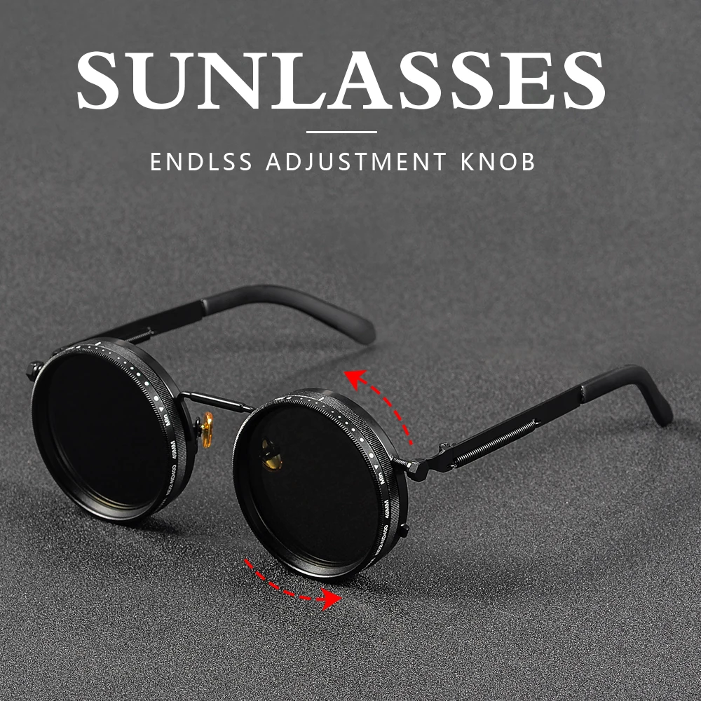 

Круглые винтажные поляризационные солнцезащитные очки ND9, мужские солнцезащитные очки с регулируемым затемнением, уменьшающие свет, антибликовый козырек для бега UV400