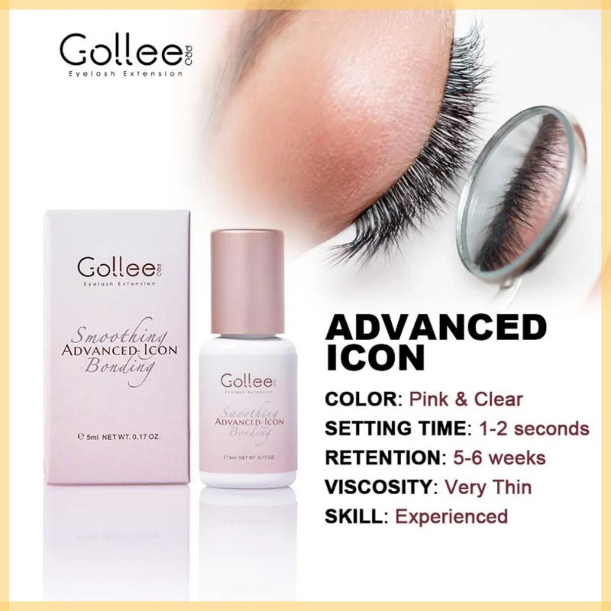 Gollee 1s Fast drying Jelly powder glue Eyelash Glue for Salon Artist eyelash extension Glue Waterproof Professional supplies