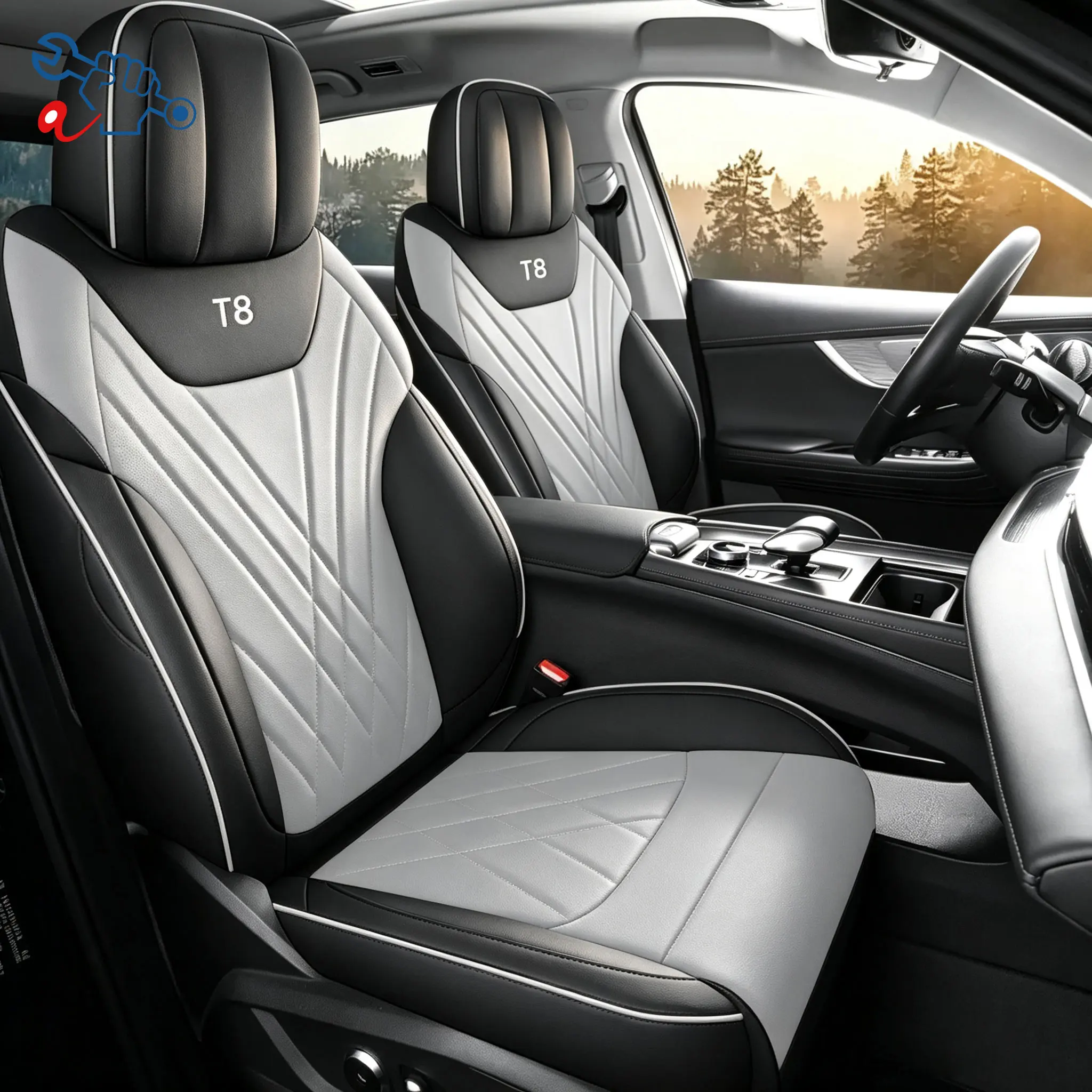 Left-Drive Car Seat Cover For Chery Fulwin T8 2025-2026 Custom Fit Full Surround Seat Cushions All Weather Protective Covers Car