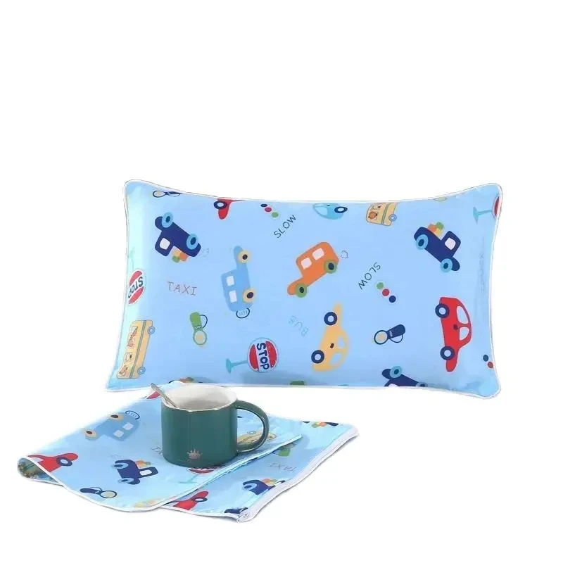 Funda de almohada de algodón suave para niños, protector de almohada de dibujos animados, transpirable, especial para siesta de bebé, jardín de