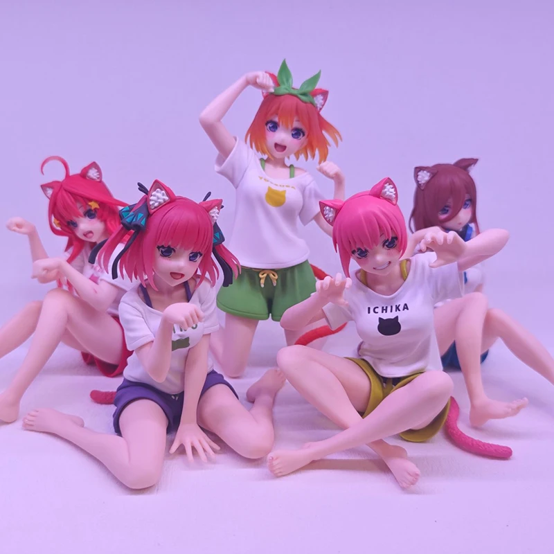 TAiTO Desktop Cute The Quintessential Quintuplets Nakano Ichika Nino Miku Yotsuba Itsuki Cat Room Wear Anime Action Figures Toy