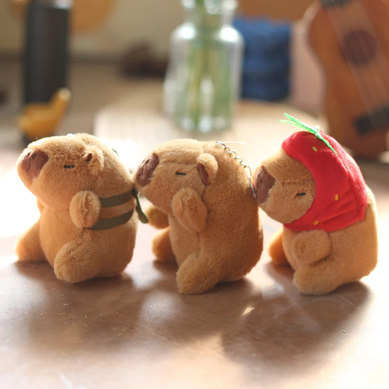 Cartone animato carino capibara peluche Ragdoll portachiavi ciondolo portachiavi bambola di pezza borsa ornamenti appesi zaino accessorio regalo per bambini