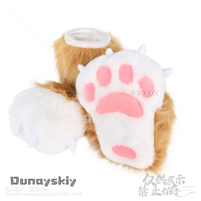 Anime Furry Plush Animal Claw Shoes Cosplay Costume Accessories 5 Colors Large Plush Cat Paw Cute Fursuit Gifts