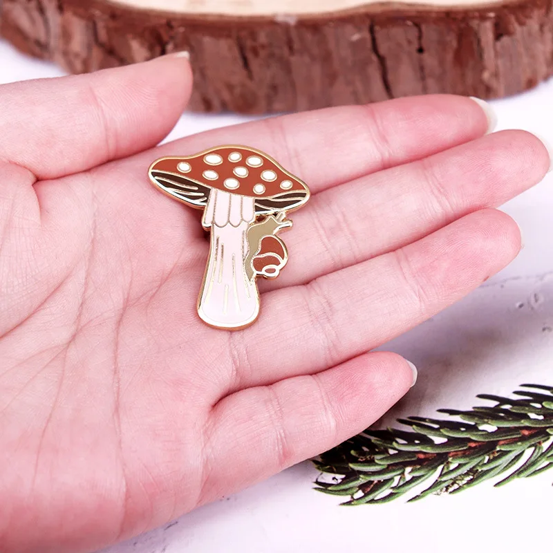 Mushroom Snail Enamel Pin Fashion Cartoon Badge