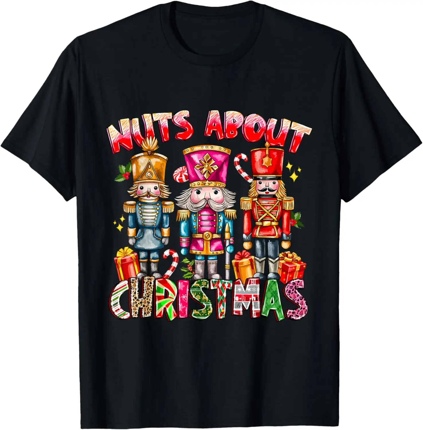 Y'all Are Nuts Funny Retro Groovy Nutcracker Christmas T-Shirt