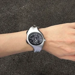 PINTIME Men's Quartz Watches Alien Twist watch Distorted Y2K Trendy Retro Wristwatch Premium Ins Sports Niche Personality Design