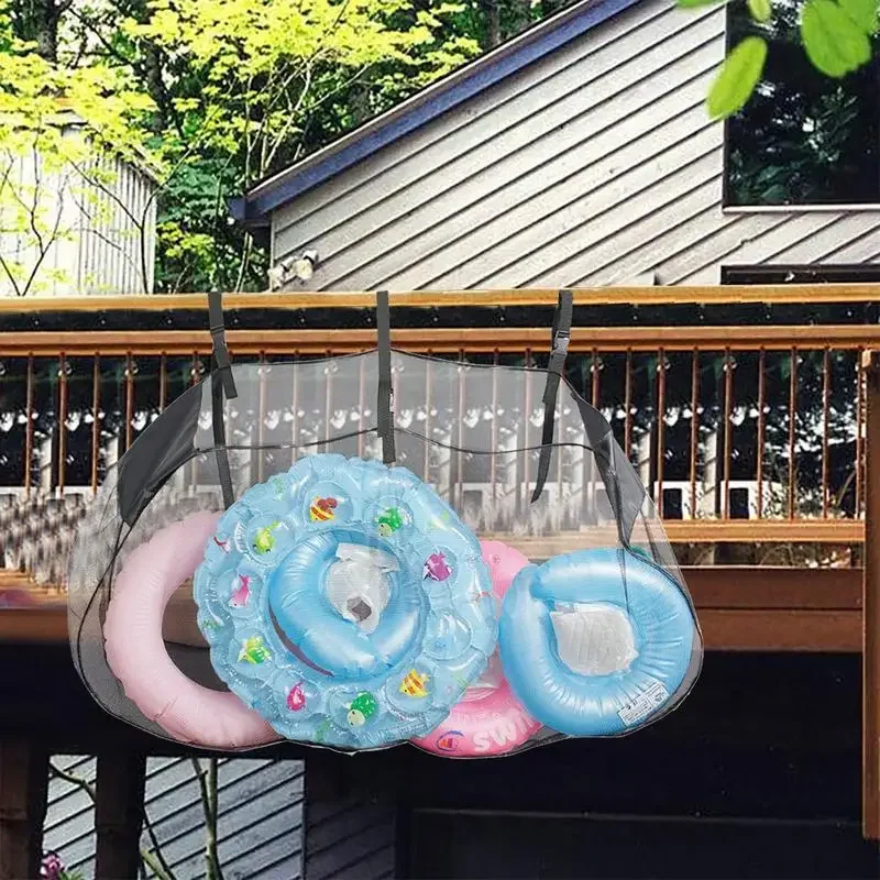 Pool Toy Storage Swimming Pool Bag Large Hanging Net Bag Swimming Pool Accessories Toy Organizer for Inflatables Toys