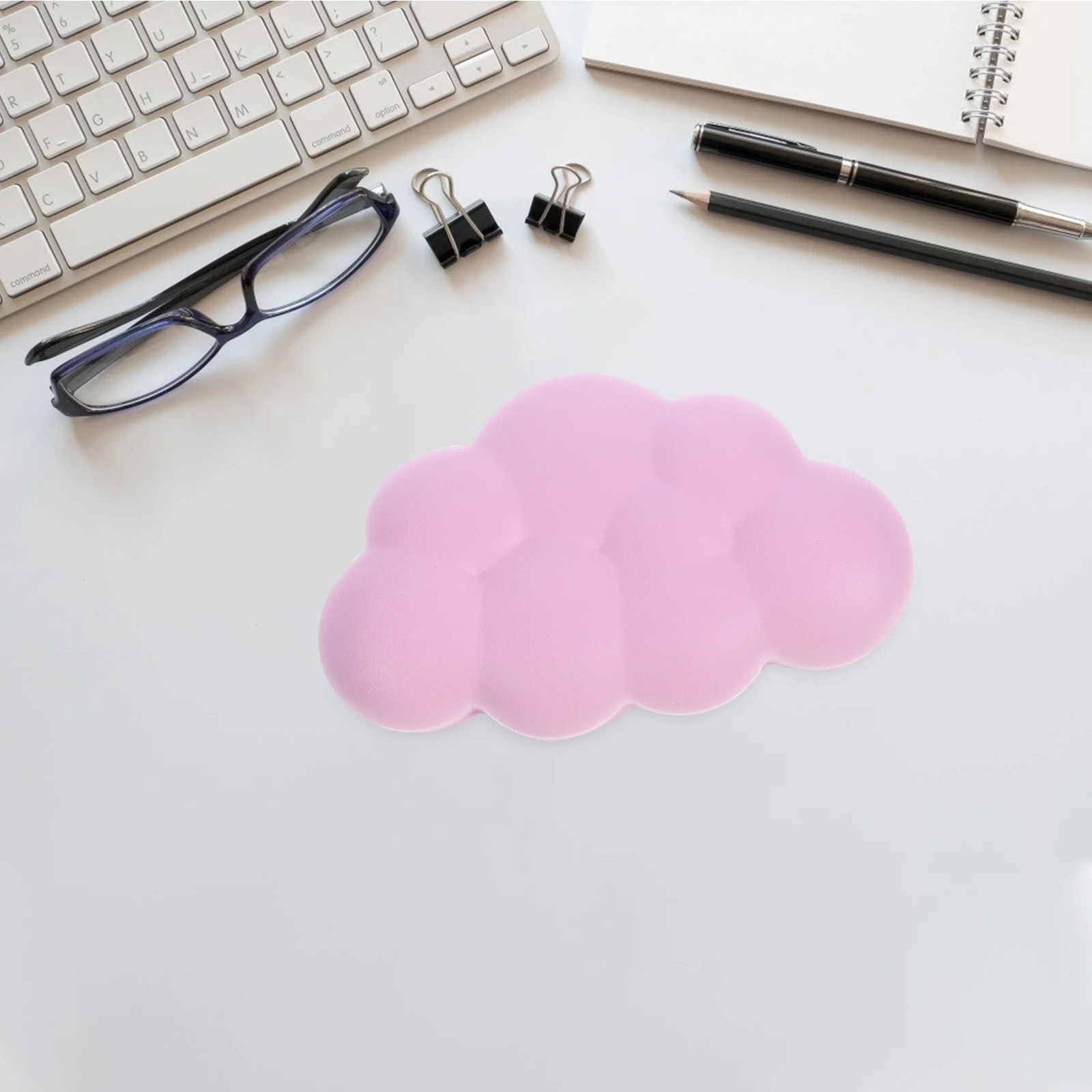 

Padded Memory Foam Mouse Hand Holder Wrist Rest Ergonomic The Clouds Support for Pink Desk
