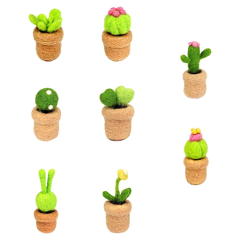 8 قطعة لتقوم بها بنفسك إبرة ورأى عدة صغيرة الصبار الحلي الصوف التلبيد كاتب المواد للديكور المنزل إبرة ورأى عدة #3