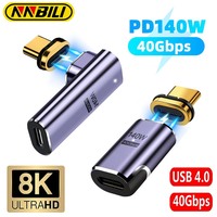 NNBILI 140W USB4.0 Thunderbolt3 Magnetic Type-C OTG USB C To USB-C Fast Charge Magnet Converter Cable 8K@60Hz USB Type C Adapter