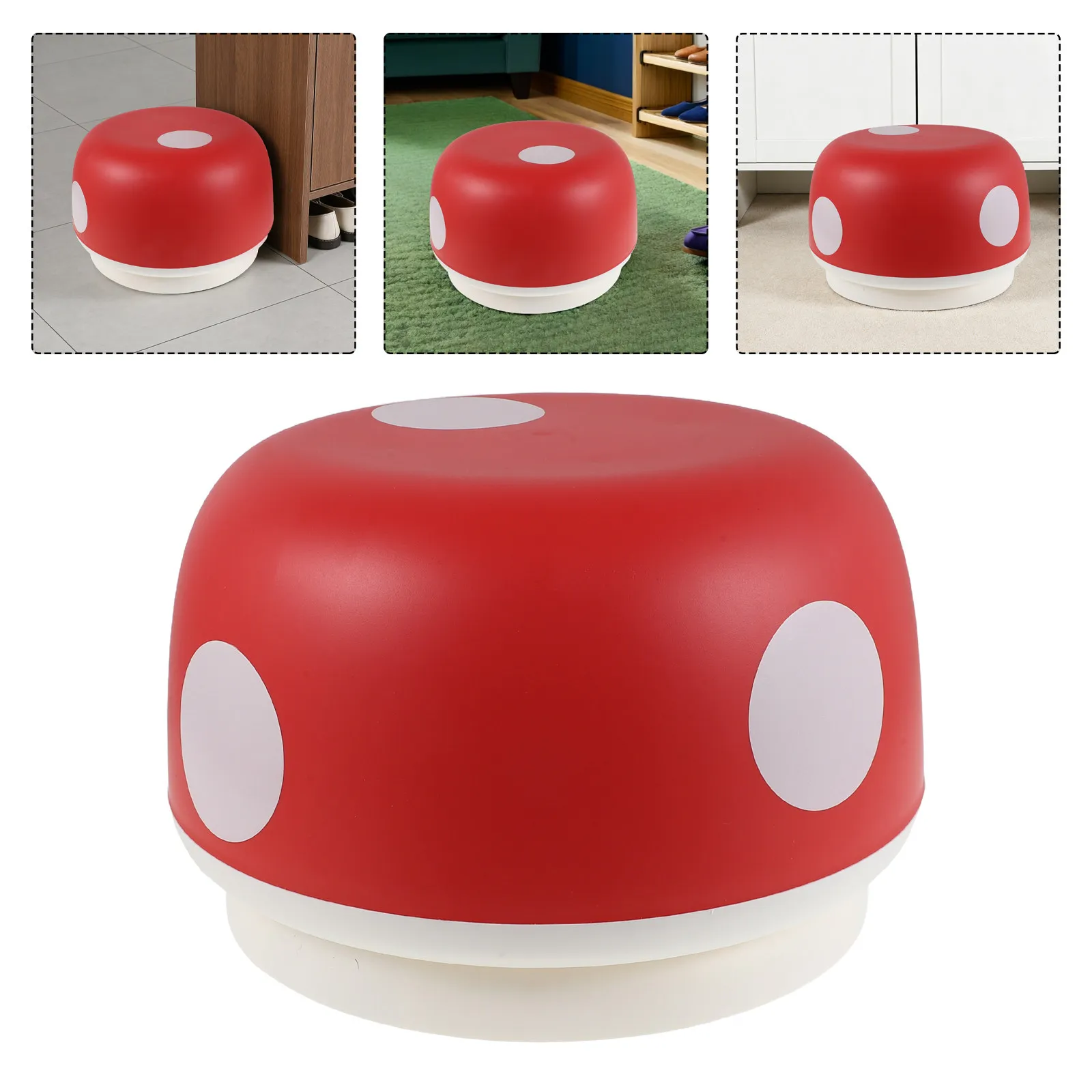 

7-дюймовый детский табурет-грибок: милый мультяшный стульчик-ступенька с противоскользящим покрытием, идеально подходит для переобувания, использования в ванной и приучения к горшку