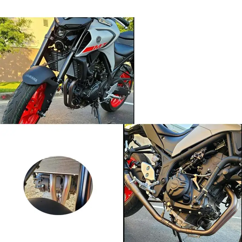 For Yamaha R3 R25 YZF-R3 MT-03 MT25 2016-2023 Slip On Motorcycle Full Exhaust System Header Mid Link Pipe Black Muffler Silencer