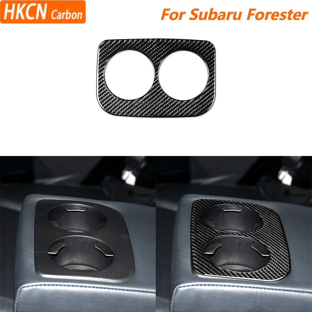 

For Subaru Forester 2013—2018 Car Accessories Carbon Fiber Interior Rear Water Cup Holder Panel Cover Trim Sticker Modification