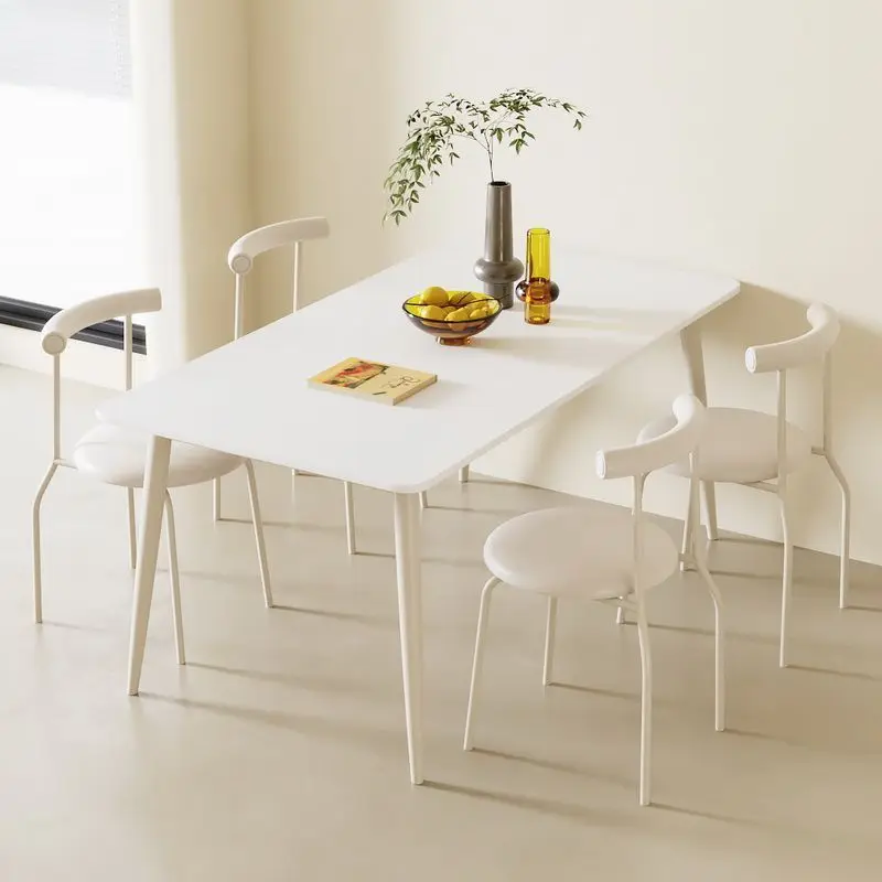 Style crème, blanc, table à manger, ardoise, combinaison, style nordique, ménage