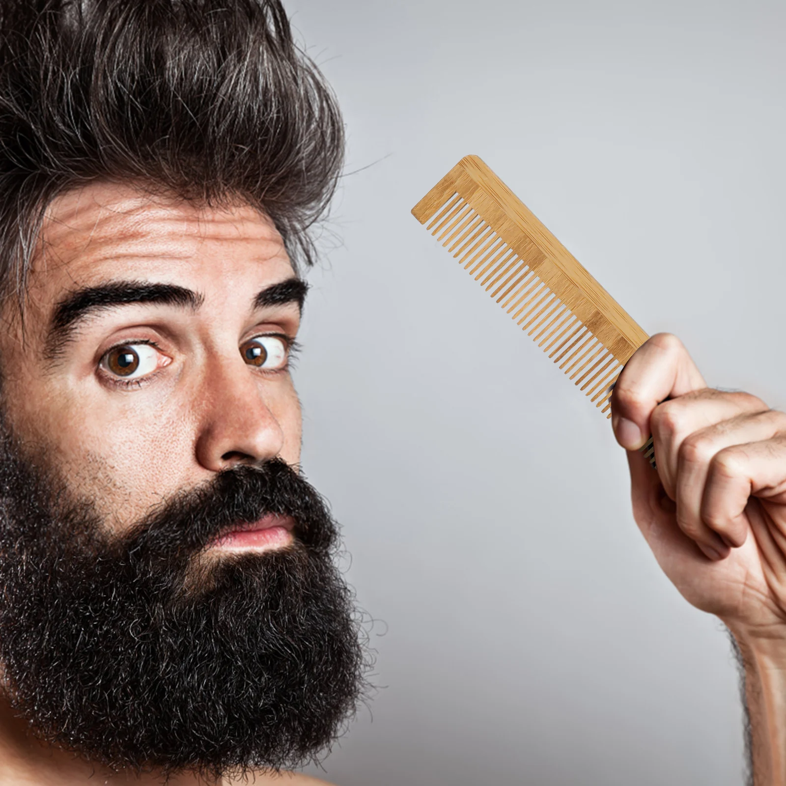 

5 шт. деревянная бамбуковая расческа для мужчин, антистатическая массажная расческа для волос с мелкими зубьями