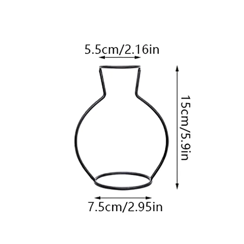 1szt Retro Iron Line Table Vase Pot Ornament Metalowy uchwyt na rośliny Nordic Styles Flower Home Decorations